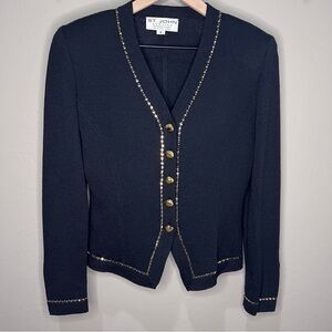 Vintage St John Evening Jacket Blazer By Marie Gray Cardigan Sweater Knit Suit